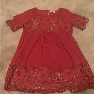 Flowy Anthropologie Dress with lace detail